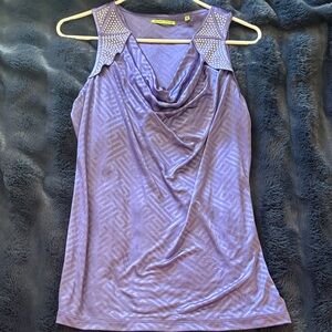 Elegant Lavender Cowl Neck Blouse